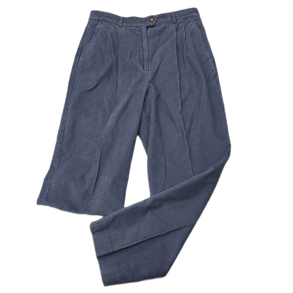 Talbots Women's Blue Grey Corduroy Pants Size 12
